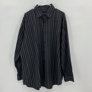 Alfani Mens XXL Button Down Shirt Long Sleeve Striped Multicolor Preppy Career